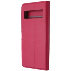 Generic Faux Leather Folio Case for Google Pixel 7 Pro - Red Polished Detail Edge Elegant Texture