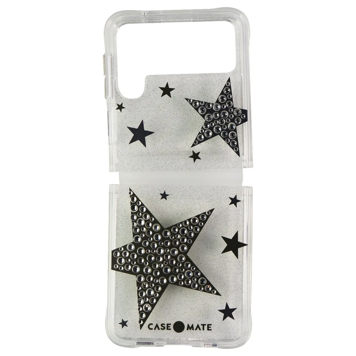 Flexible Grip Form Case-Mate Sheer SuperStar Case for Samsung Galaxy Z Flip3 5G - Silver/Gold/Clear