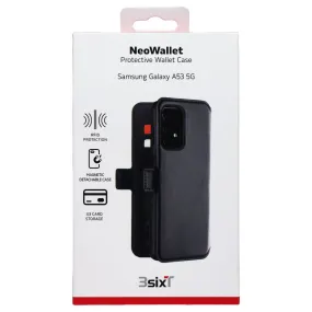 Refined Texture Travel Companion 3sixT NeoWallet Protective Wallet Case for Samsung Galaxy A53 5G - Black