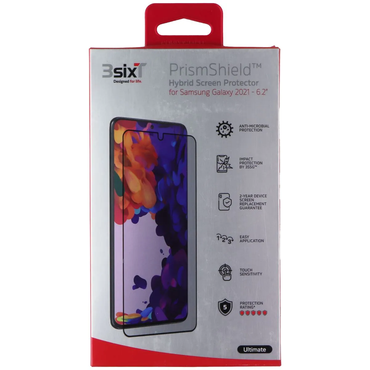 Scratch Guard Coating 3SIXT PrismShield Hybrid Screen Protector (Ultimate) for Samsung Galaxy S21