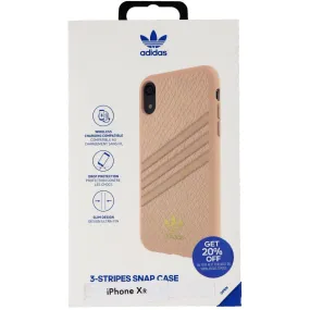 Slim Texture Slim Comfort Adidas Snake Moulded 3-Stripes Snap Case for iPhone XR - Pink/Gold Metallic
