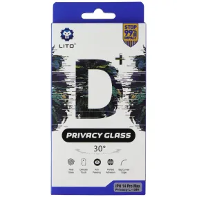 LITO D  Privacy Glass Screen Protector for iPhone 14 Pro Max - Privacy (2 Pack) Everyday Screen Guard Nano Screen Film
