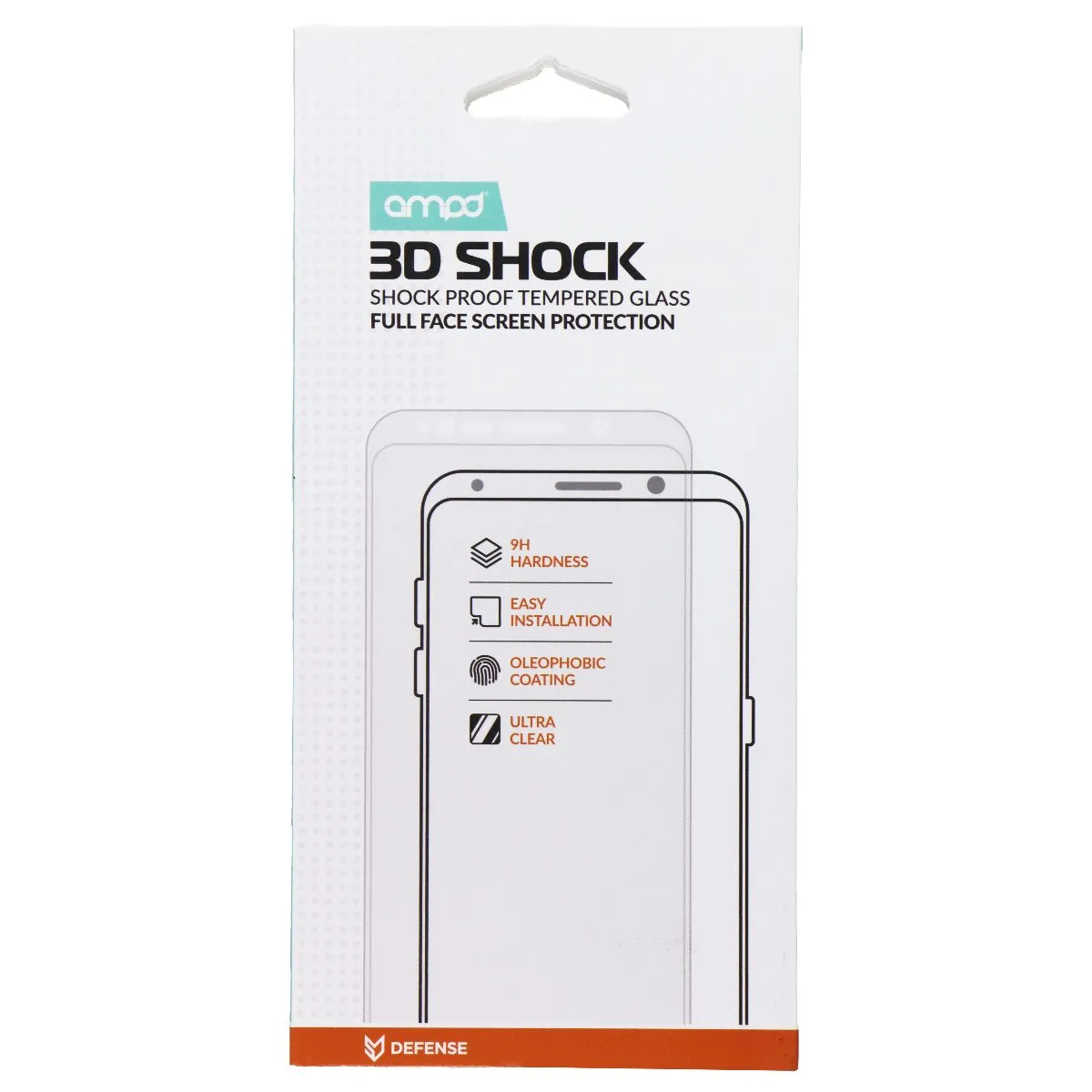 Bubble-Free Guard Ampd 3D Shock Proof Tempered Glass for Samsung Galaxy A03s - Clear