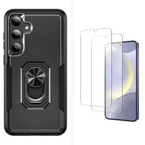 Durable Texture Finish Soft Edging Raider Series Heavy-Duty Kickstand Case with Screen Protector - Samsung Galaxy S24