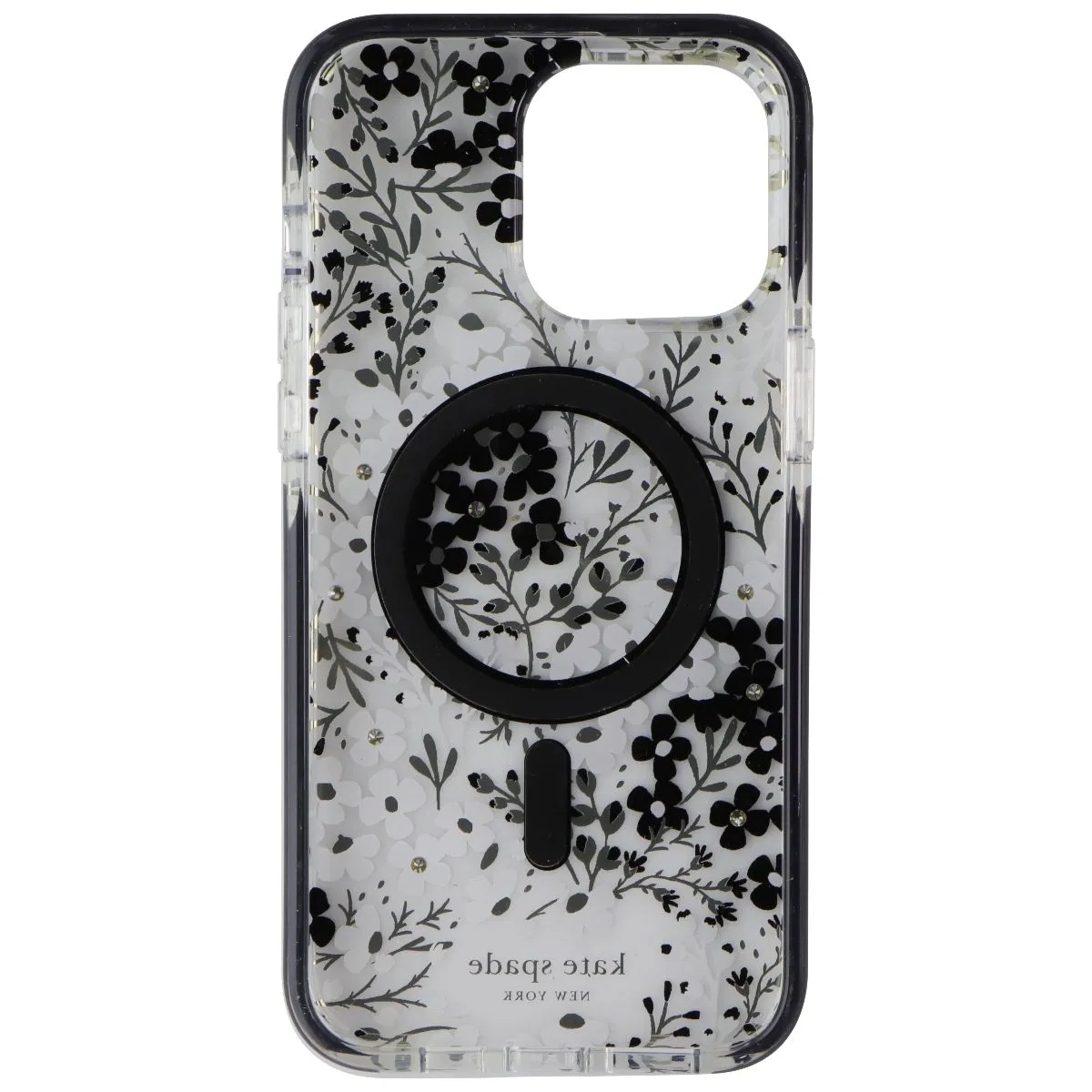 Kate Spade Case for MagSafe for iPhone 15 Pro Max - Multi Floral (Black MagSafe) Soft Protection