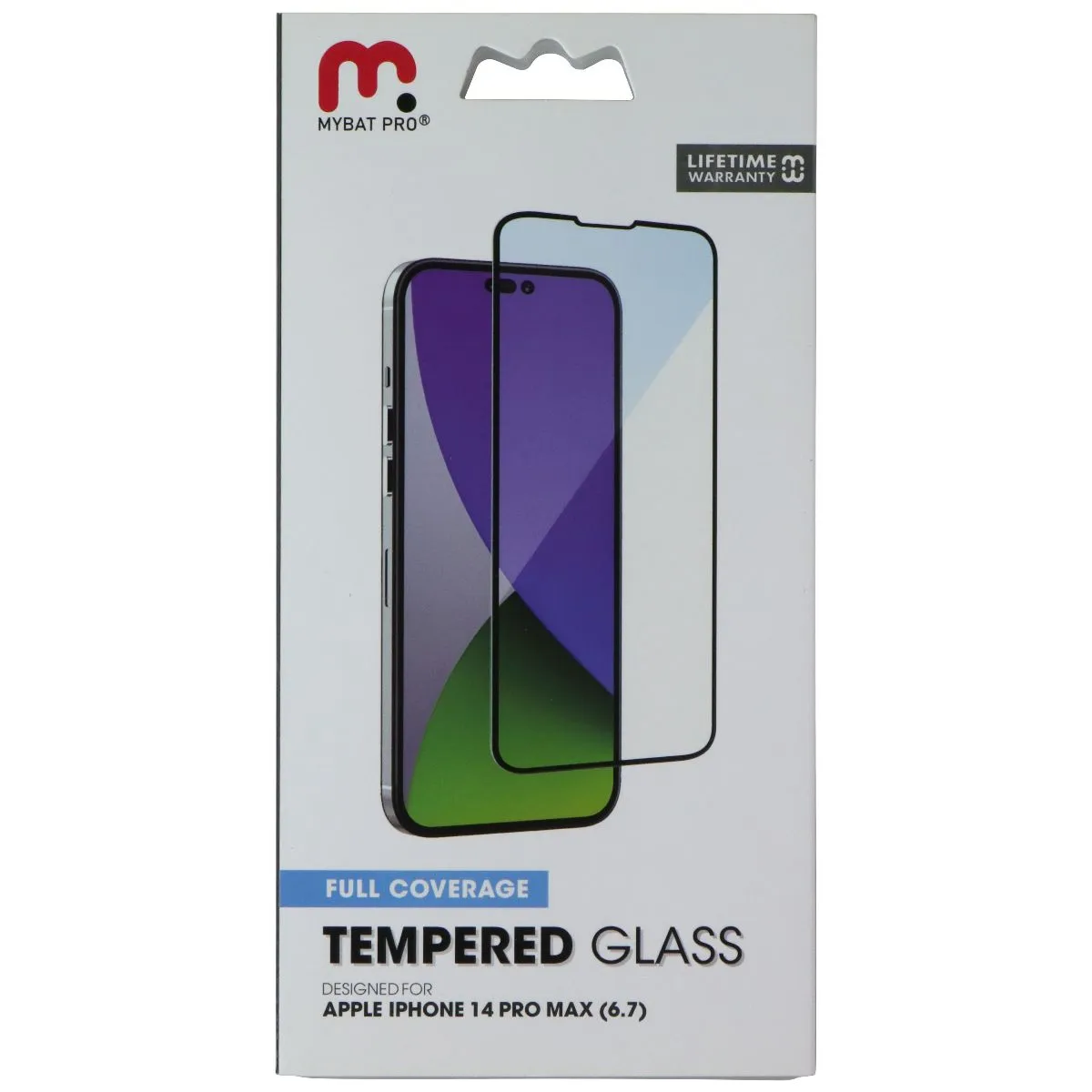 MyBat Pro Full Coverage Tempered Glass for Apple iPhone 14 Pro Max Black Border anti dust glass