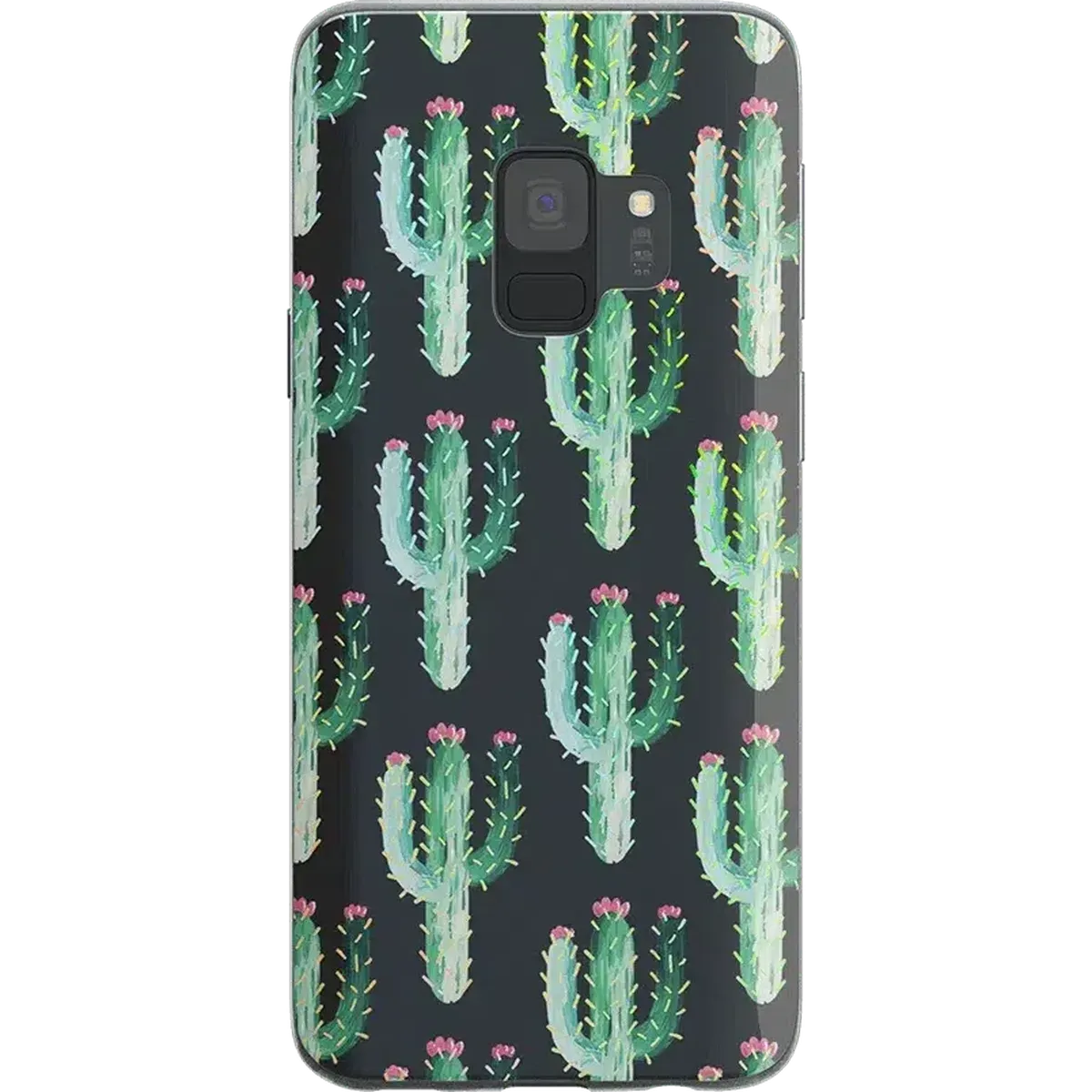 Marble finish Matte Coating Finish Cactus Patterned Clear Floral Samsung Case