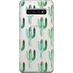 Cactus Patterned Clear Floral Samsung Case TPU Material