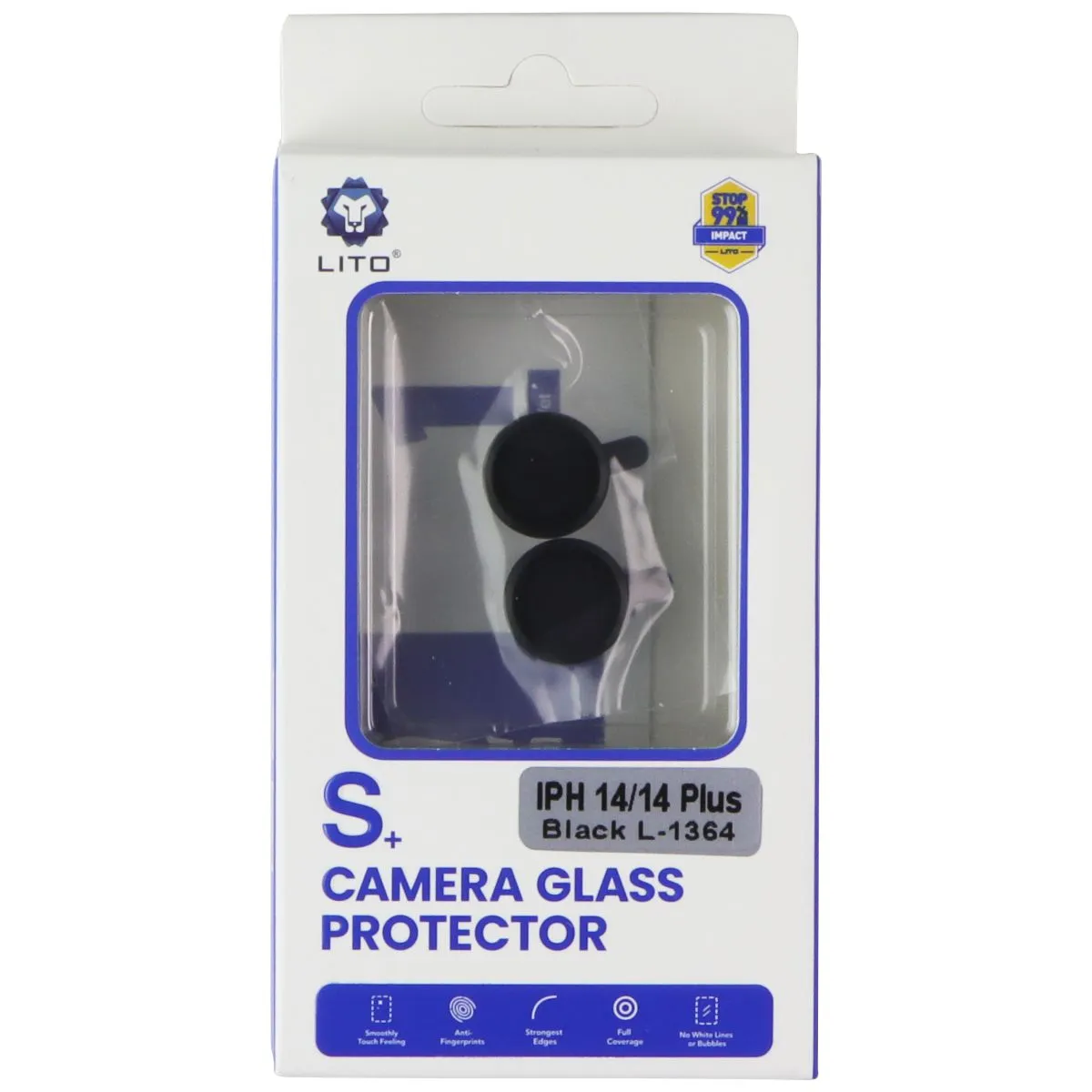 Screen Shield Elite Plus Screen Care Plus LITO S  Camera Glass Protector for Apple iPhone 14/14 Plus - Black (L-1364)