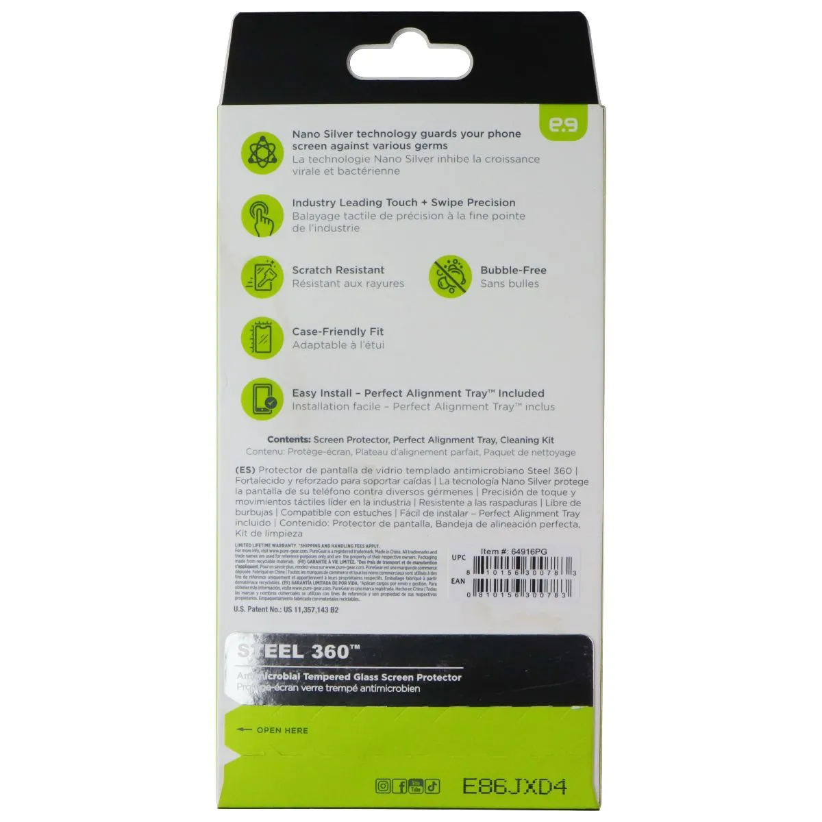 Ultra Fit PureGear Steel 360 Tempered Glass Screen Protector for Apple iPhone 16 Pro Max