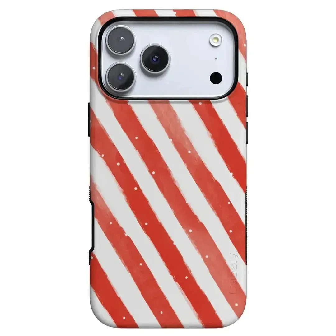 Candy Cane Lane | Peppermint Stripes Case Protective Texture Finish
