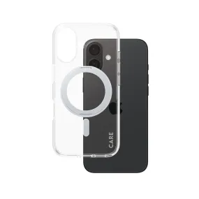 Office use CARE by PanzerGlass? Case Transparent w. Silver Kickstand & MagSafe iPhone 16