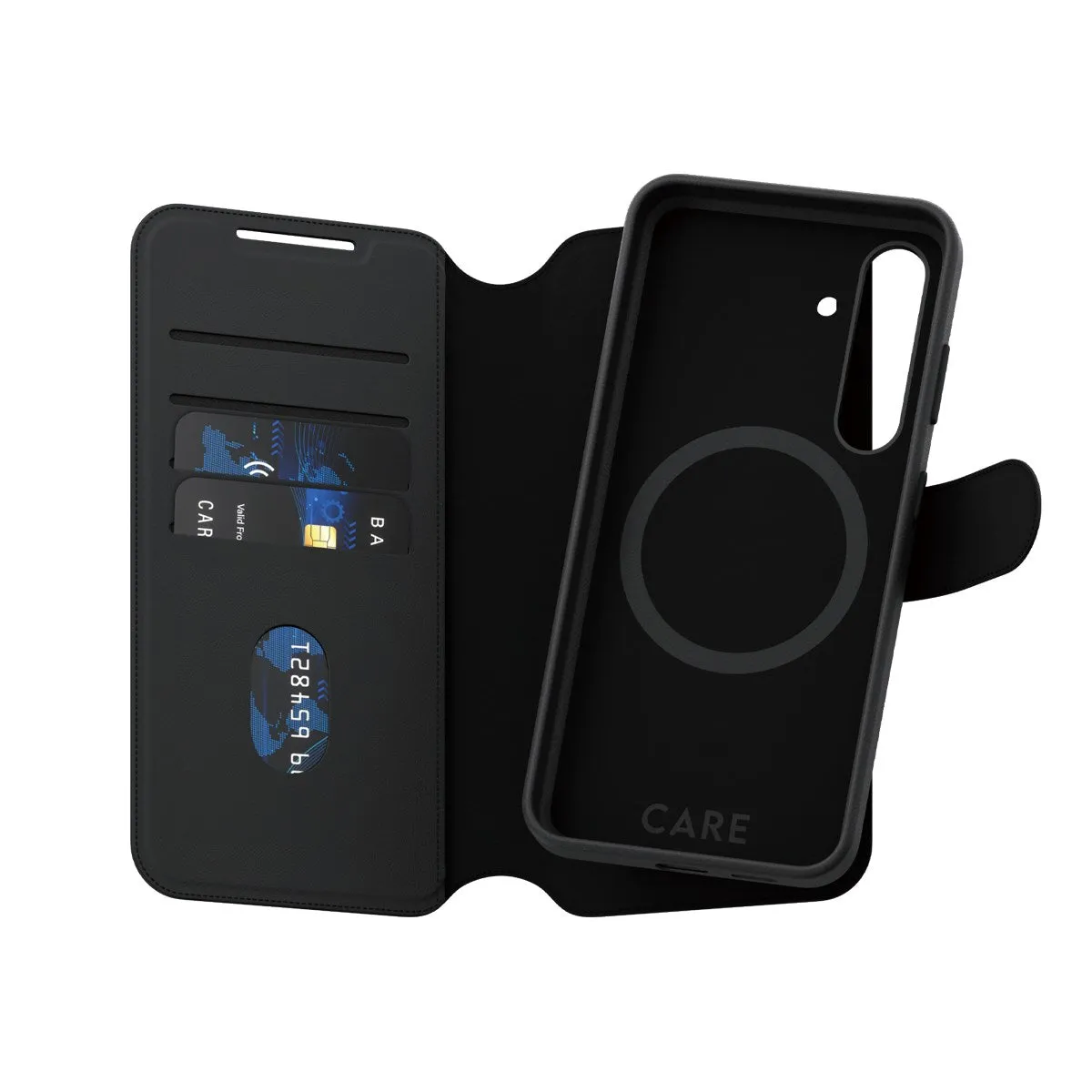 Smooth Edges CARE by PanzerGlass? Tango Two-in-One Wallet Case w. Qi Compatible Samsung Galaxy S24