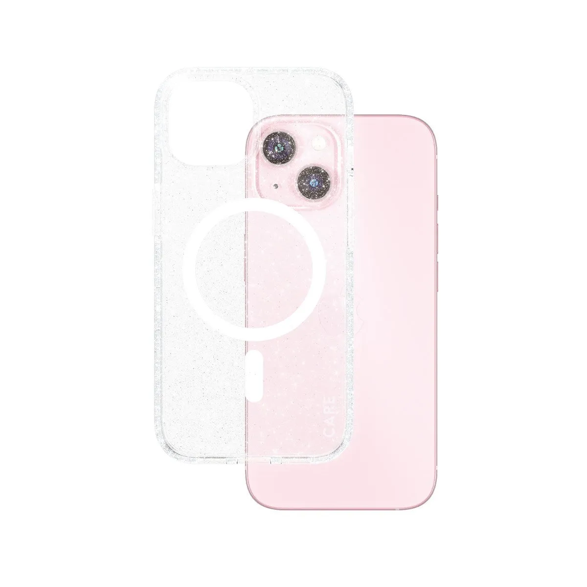 Smooth Finish Touch Non slip grip CARE by PanzerGlass? Urban Combat Case Star Lit w. White MagSafe iPhone 15