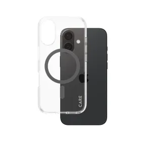 CARE by PanzerGlass? Urban Combat Case Transparent w. Black MagSafe iPhone 16 Lightweight Protection