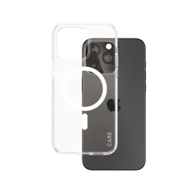 Rugged Texture Design CARE by PanzerGlass? Urban Combat Case Transparent w. White MagSafe iPhone 15 Pro Max