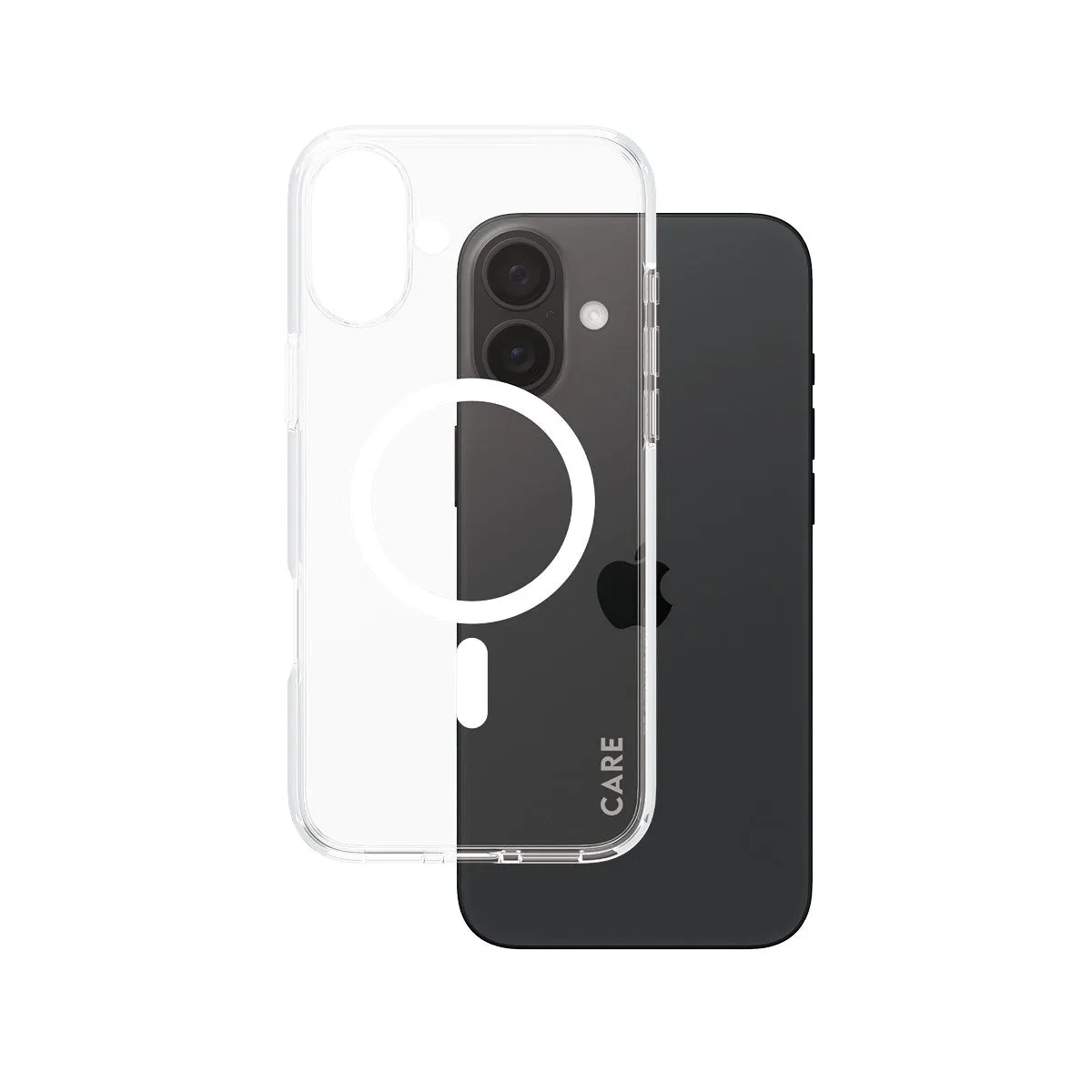 Flexible structure CARE by PanzerGlass? Urban Combat Case Transparent w. White MagSafe iPhone 16 Plus