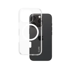 anti fingerprint CARE by PanzerGlass? Urban Combat Case Transparent w. White MagSafe iPhone 16 Pro