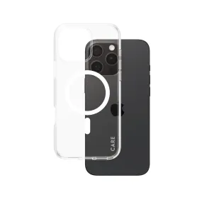 Soft Layer CARE by PanzerGlass? Urban Combat Case Transparent w. White MagSafe iPhone 16 Pro Max