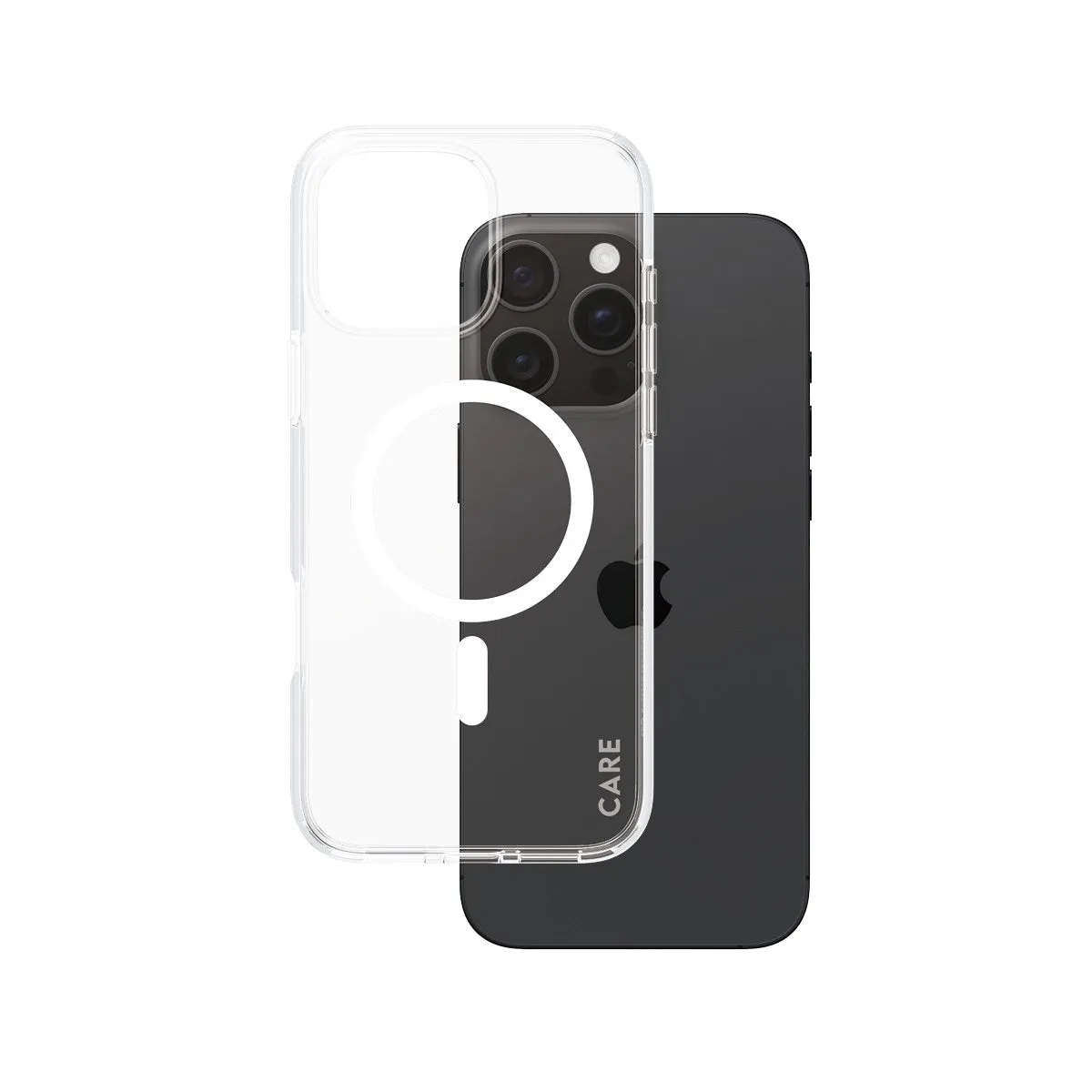 Soft Layer CARE by PanzerGlass? Urban Combat Case Transparent w. White MagSafe iPhone 16 Pro Max