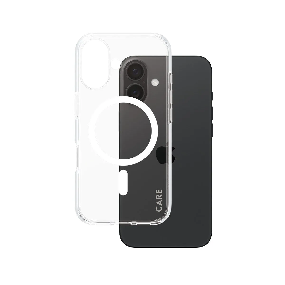 Smooth Design CARE by PanzerGlass? Urban Combat Case Transparent w. White MagSafe iPhone 16