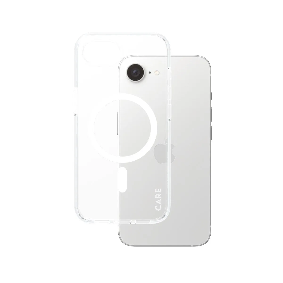 Daily Essential CARE by PanzerGlass? Urban Combat Case Transparent w. White Qi Compatible iPhone 16e