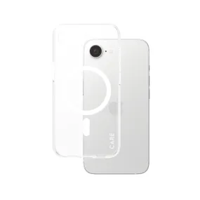 Daily Essential CARE by PanzerGlass? Urban Combat Case Transparent w. White Qi Compatible iPhone 16e
