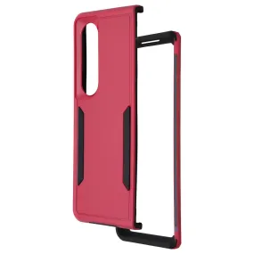Stylish Touch Protective Surface Case Brand Case for Samsung Galaxy Z Fold4 - Red / Black
