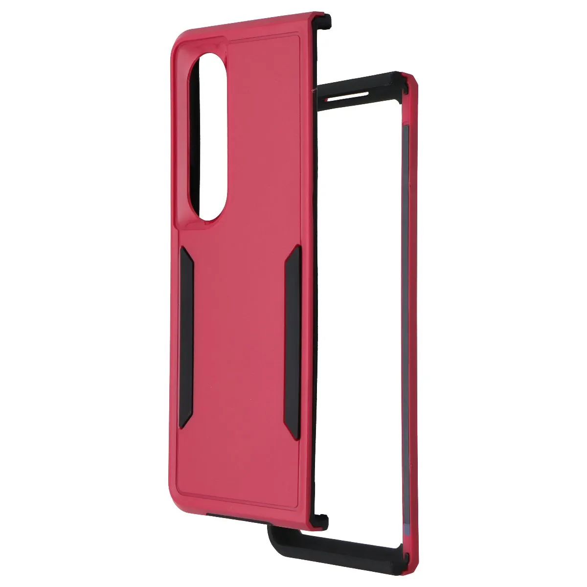 Stylish Touch Protective Surface Case Brand Case for Samsung Galaxy Z Fold4 - Red / Black