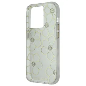 Elegant Surface Texture Case-Mate Hardshell Series Case for Apple iPhone 14 Pro - Floral Gems