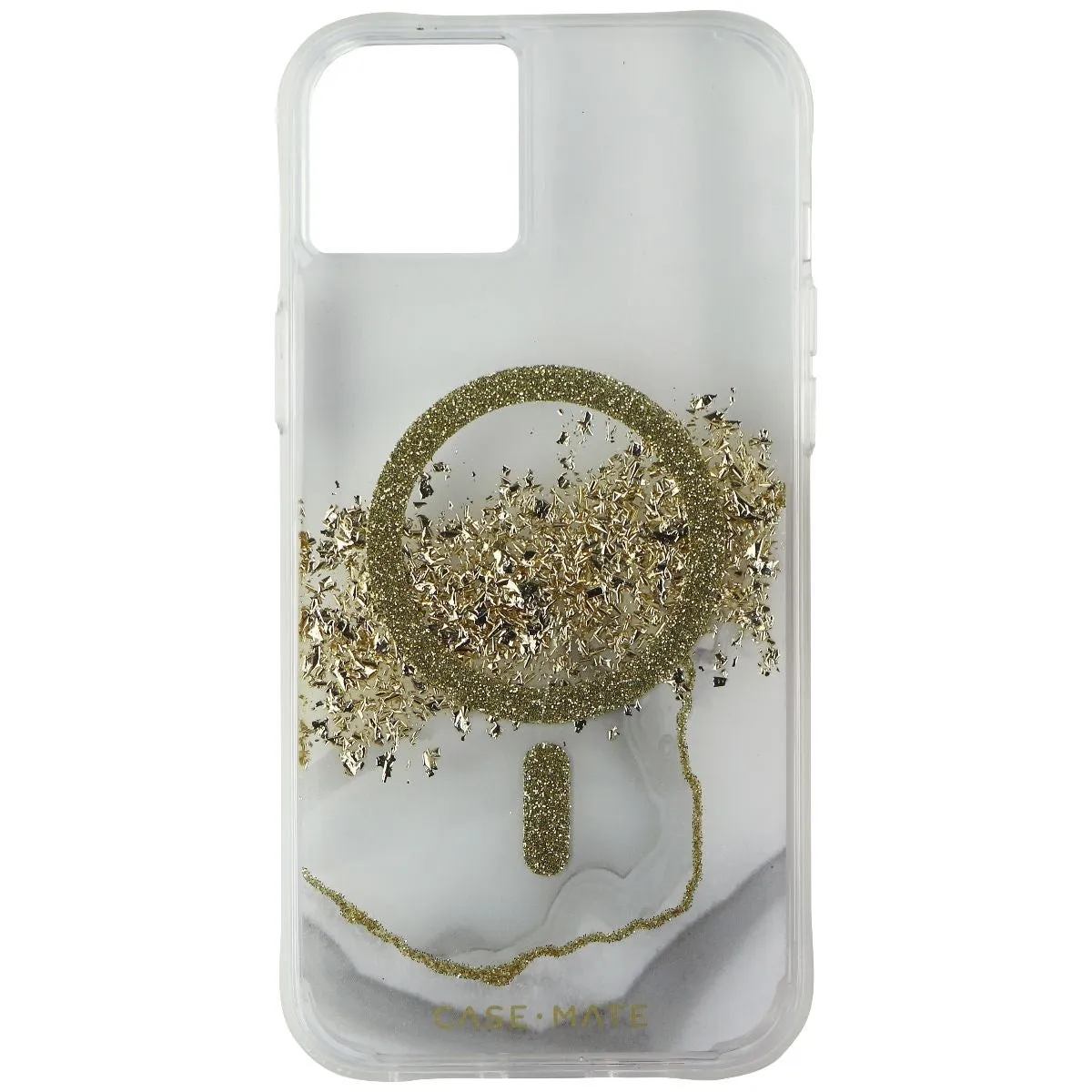 Hybrid Finish Case-Mate Karat Marble Case for MagSafe for iPhone 14 Plus - Clear/Gold/White