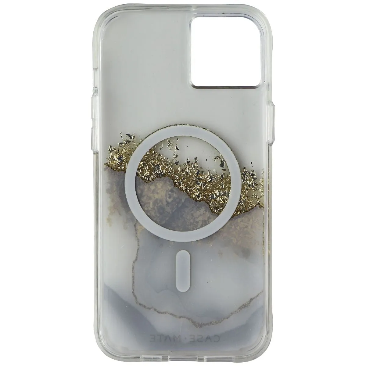 Case-Mate Karat Marble Case for MagSafe for iPhone 14 Plus - Clear/Gold/White Smooth Surface Everyday Accessory