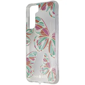 Slim Design Case-Mate Prints Hardshell Case for Samsung Galaxy S21 5G - Butterflies/Clear