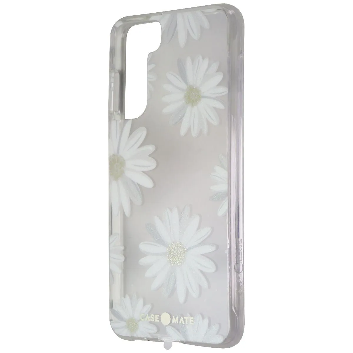 Stylish Grip Texture Flexible Detail Case-Mate Prints Hardshell Case for Samsung Galaxy S21 5G - Glitter Daisies