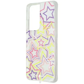 Tough Frame Durable Look Case-Mate Prints Hardshell Case for Samsung Galaxy S21 Ultra 5G - Neon Stars