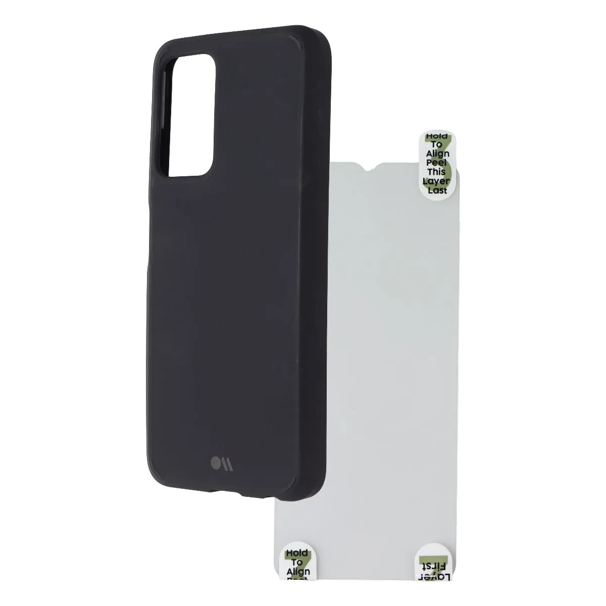 Case-Mate Protection Pack Case & Screen Protector for Galaxy A03s - Black Smooth Look Texture