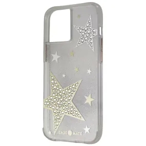Case-Mate Sheer Superstar Case for iPhone 13 Pro Max - Clear/Rhinestone Stars Soft Look Texture