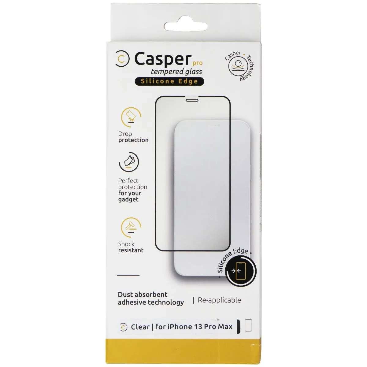Casper Pro Tempered Glass with Silicone Edge for Apple iPhone 13 Pro Max Screen Protector Ultra Max Elite