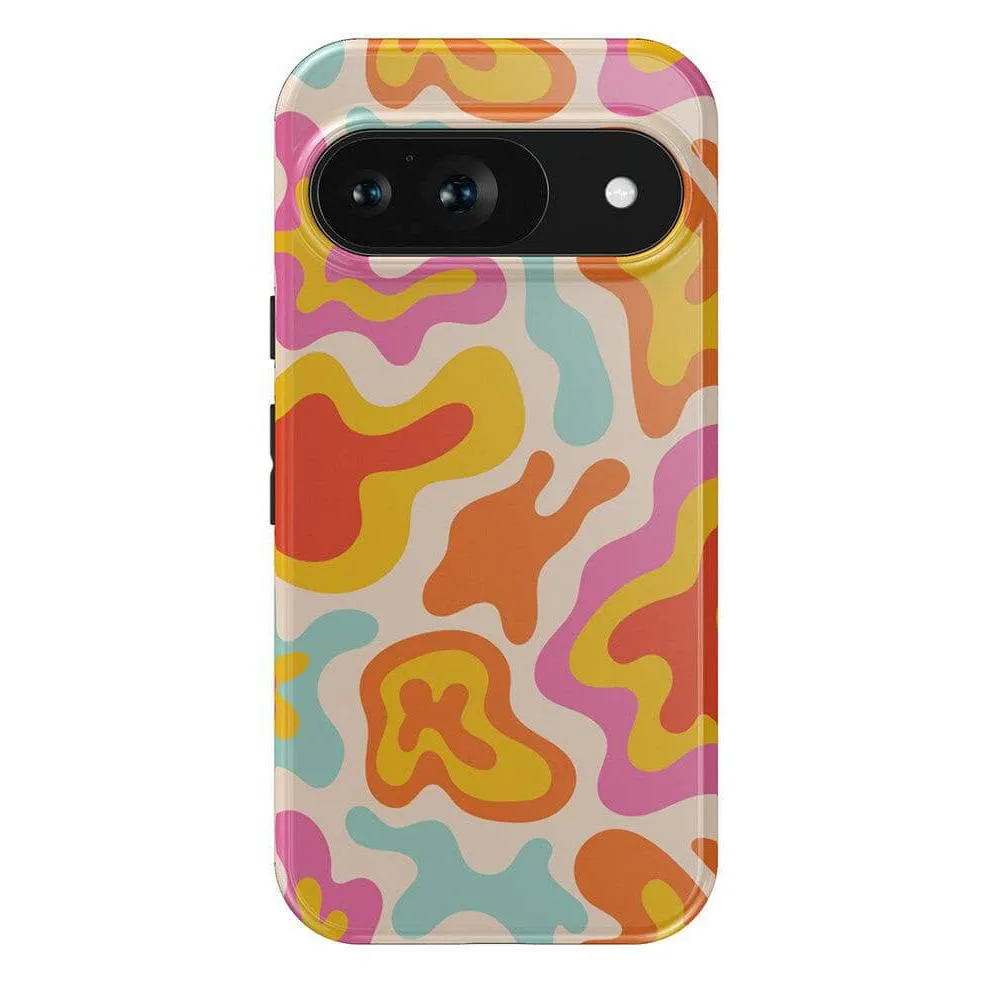 Tropical Color Splash | Abstract Retro Google Pixel Case Premium Quality Button Cover