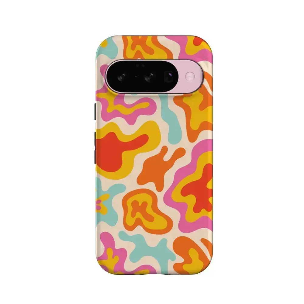 Sleek Profile Tropical Color Splash | Abstract Retro Google Pixel Case