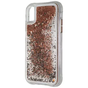 Minimal Pattern Texture Colorful Accent Case-Mate Waterfall Series Liquid Glitter Case for Apple iPhone XR - Gold