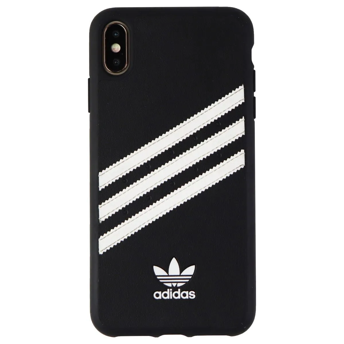 Color Accent Hybrid Edge Adidas 3-Stripes Hybrid Case for Apple iPhone Xs Max - Black/White Stripes