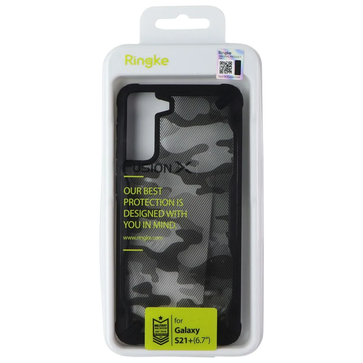 Durable Frame Minimal Aesthetic Touch Ringke Fusion X Series Case for Samsung Galaxy S21  (Plus) - Black Camo