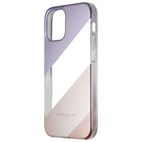 Coach Protective Case for iPhone 12 mini - Diagonal Stripe Metallic Pink/Purple Affordable option