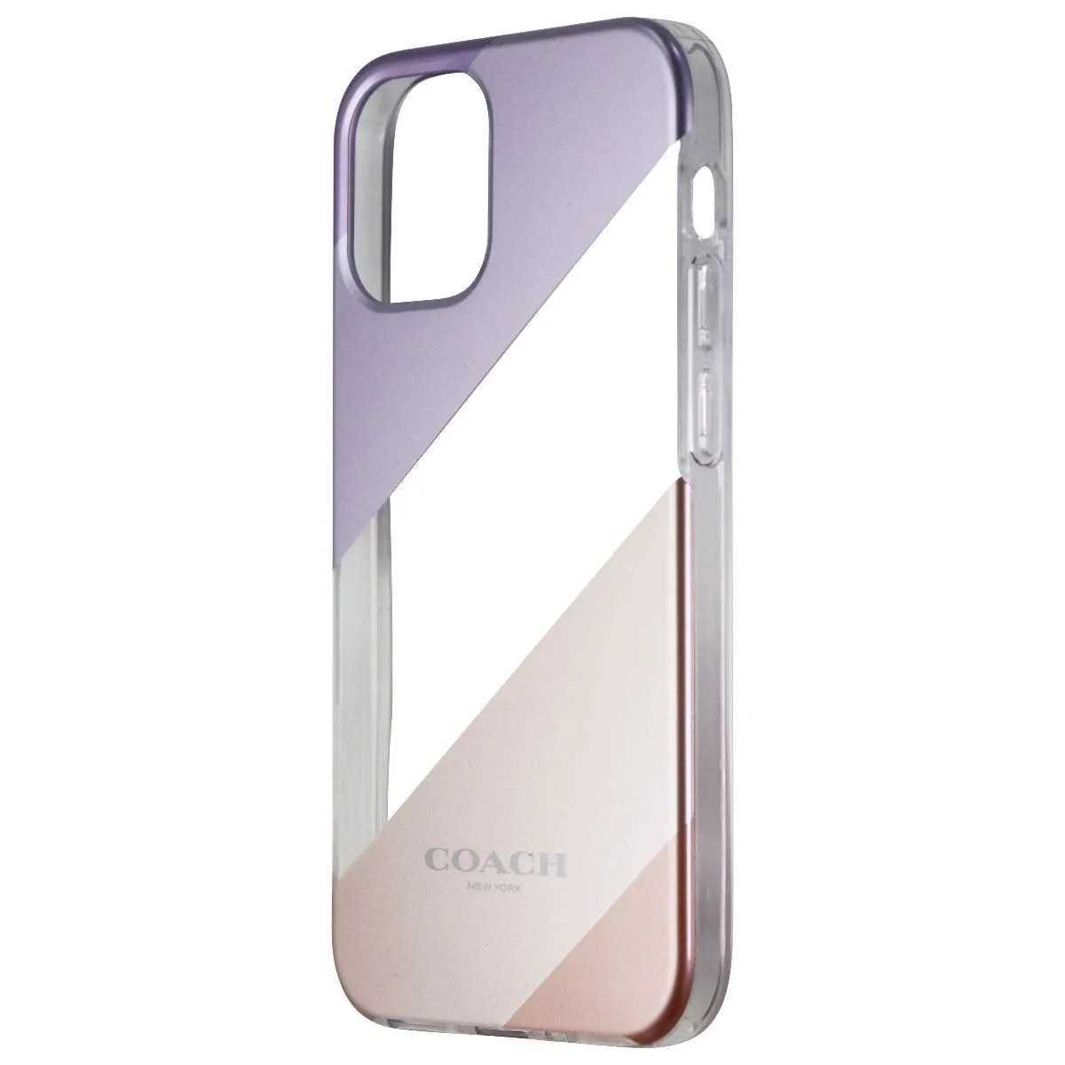 Coach Protective Case for iPhone 12 mini - Diagonal Stripe Metallic Pink/Purple Affordable option