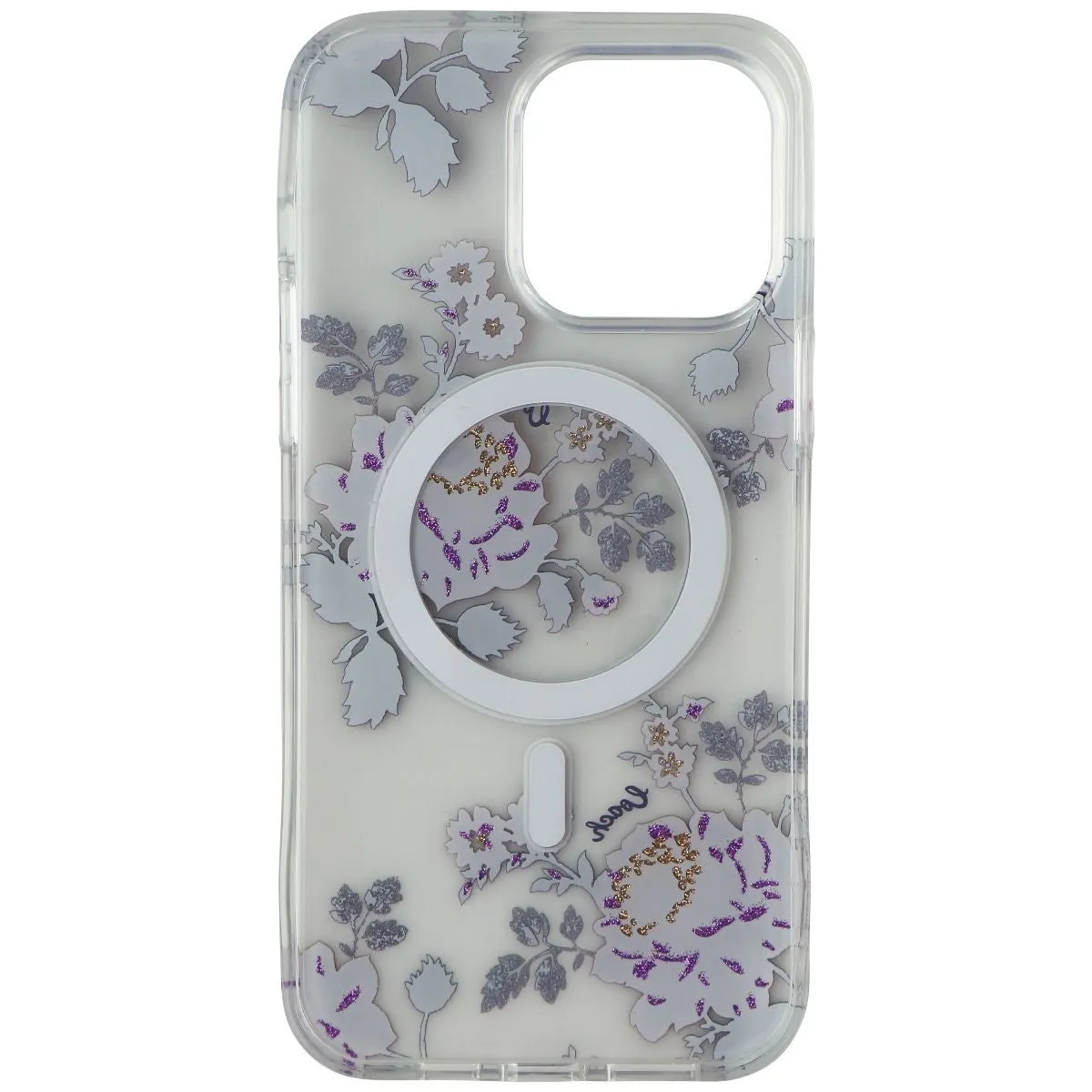 Shock Resistant Smooth Shield Coach Protective Case for MagSafe for iPhone 14 Pro Max - Moody Floral / Purple