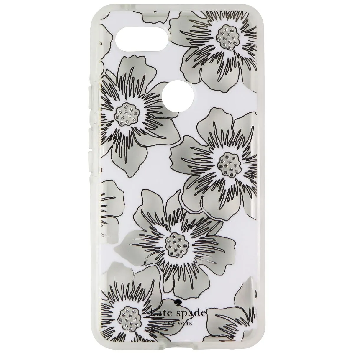 Transparent Look Kate Spade Defensive Hardshell Case for Pixel 3 XL - Reverse Hollyhock/Cream