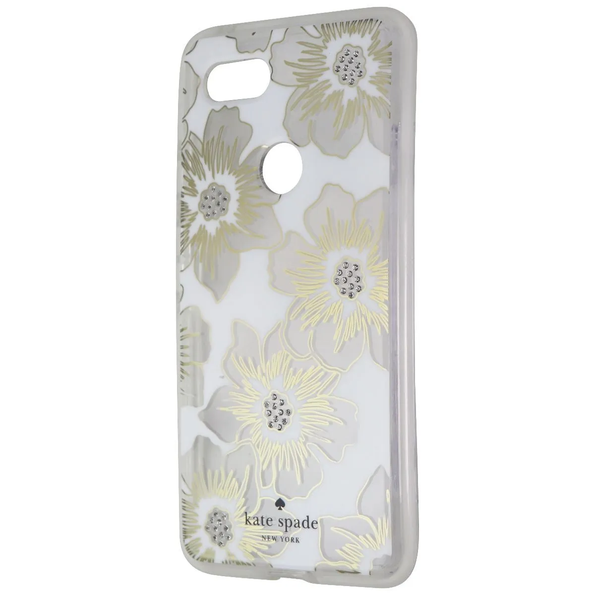 Protective Detailing Sleek Feel Kate Spade Defensive Hardshell Case for Pixel 3 XL - Reverse Hollyhock/Cream