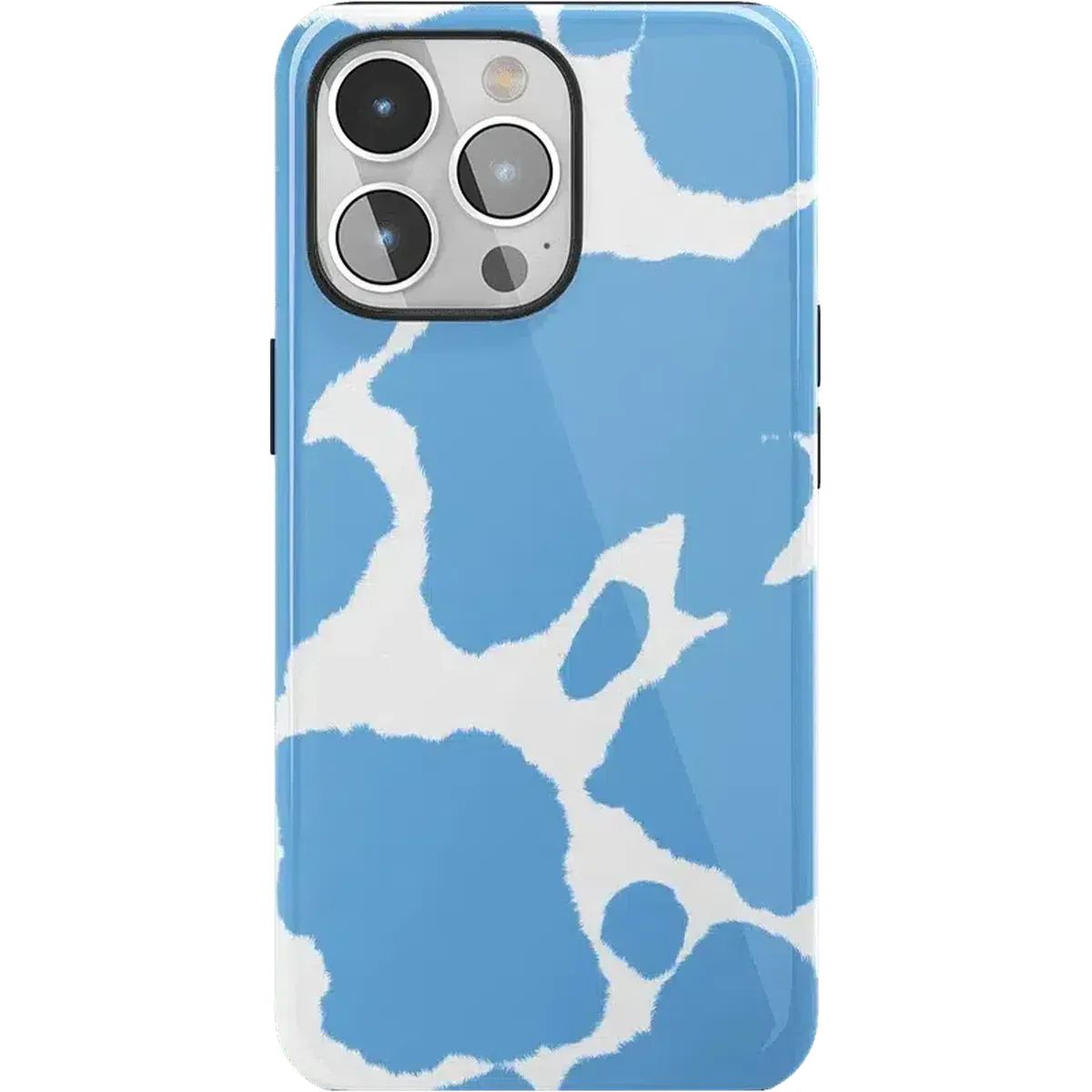 Unique Artwork Polished Detail Edge Current MOOd | Light Blue Cow Print Case