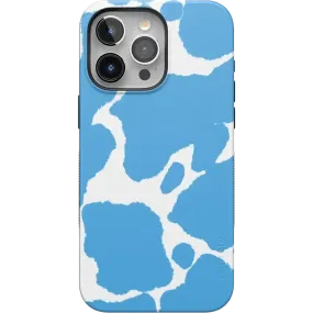 Trendy Aesthetic Current MOOd | Light Blue Cow Print Case